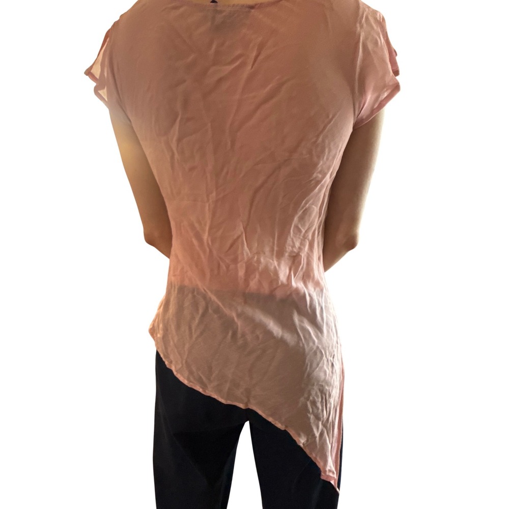 Passport Y2K Pink Sheer Asymmetrical Top‎ - Picture 4 of 5